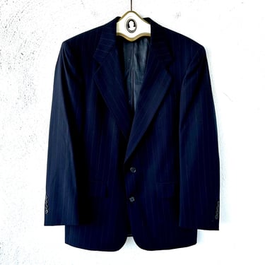 Vintage Christian Dior le Connaisseur Suit Jacket Blue Wool Blazer 
