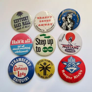 Vintage Pinback Buttons - Dare Apple Mac & More - Novelty Pins - You Choose - Genuine Vintage Pins 