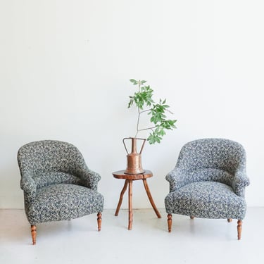 Pair of Block Print Crapaud Chairs