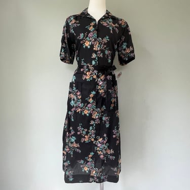 Deadstock 1960s Vintage Womens Rockabilly Shirt House Dress w/ Kimono Vibes Plus 