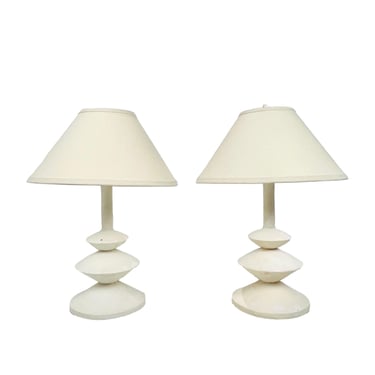 #1454 Pair of Plaster Lamps in the Style of Alberto Giacometti