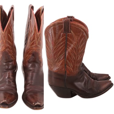 40s brown sz 9.5 cowgirl boots / vintage 1940s Western pee wee cowboy southwest Rodeo Acme 