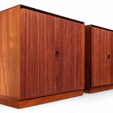 Mid Century Danish Modern Tambour Door Cabinet by Hvidt & Molgaard 