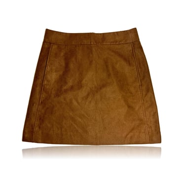 Faux Suede Saddle Brown Skirt  // J.Crew // size 6 