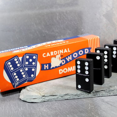 Longhorn Hardwood Dominoes Set by Cardinal Products - Vintage Dominoes - Made in Western Germany - Original Box #555 | FREE SHIPPING 
