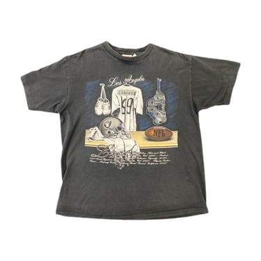 (XL) 1990's Black Los Angeles Raiders T-Shirt 040422 JF