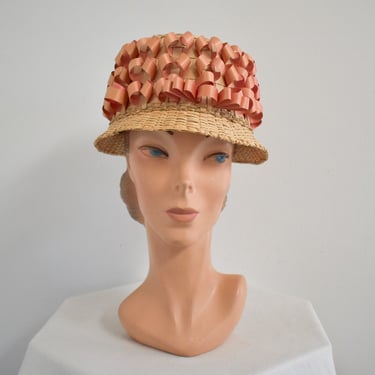 1960s Loopy Straw Bucket Hat 