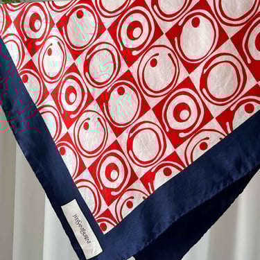 90s YSL Abstract Print Silk Scarf