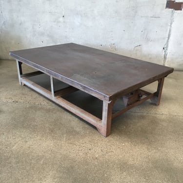Repurposed Toledo Work Bench / Coffee Table from a U.S. Naval Training Base