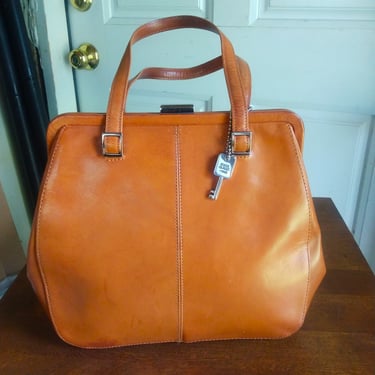 VINTAGE Brown Italian Leather Handbag, 