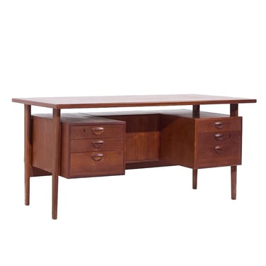 Kai Kristiansen for FM Møbler Model FM60 Mid Century Danish Teak Floating Desk - mcm 