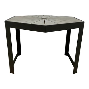 Organic Modern Teak and Metal Outdoor Bunching Table/Side Table