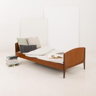 Danish mid century modern teak bed by Sidelmann Jakobsen, 1960s 