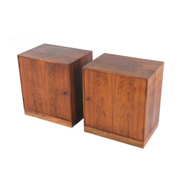 Pair of Danish Modern Rosewood Nightstand Cabinets