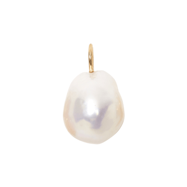 Freshwater Pearl + 14k Gold Necklace Charm