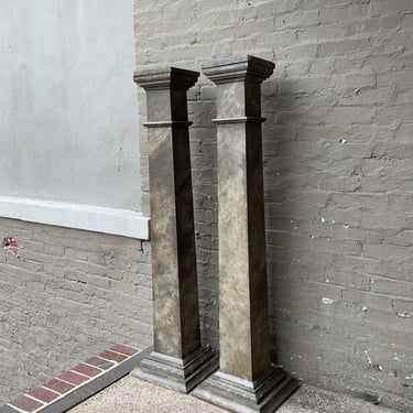 Pair of Faux Marble Columns