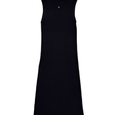 Chanel Black Ribbed Maxi Dress