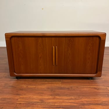Dyrlund Danish Teak Tambour Door Media Cabinet