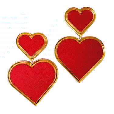 Sample Sale Satin Heart Statement Earrings