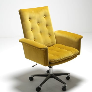 Vintage Swedish Upholstered Desk/Office Swivel Chair, 1960s.