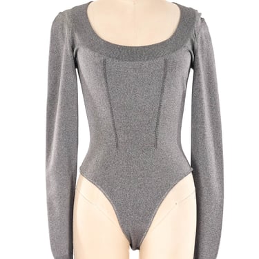 Alaia Heather Grey Knit Bodysuit