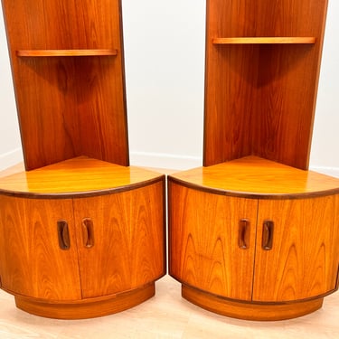 Pair of Mid Century Corner Cabinets by G Plan.. 