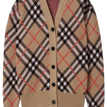 Burberry Women Check Cashmere Cardigan