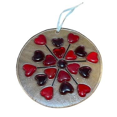Fused Glass Heart Suncatcher or Ornament 