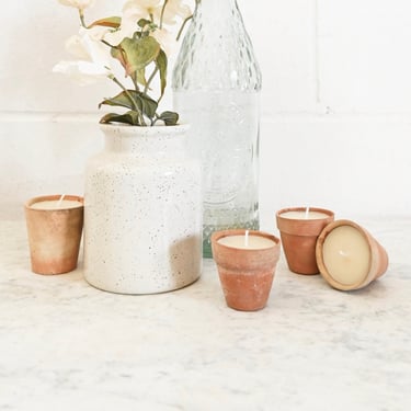 vintage french terra cotta candle pots