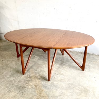 Niels Koefoed “Gateleg” Drop Leaf Danish Modern Dining Table 