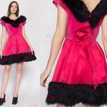 Fur Trim Bow Velvet Mini Dress Fur Trim Bow Velvet Mini Dress