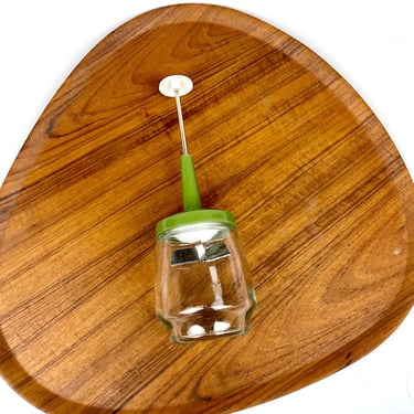 Vintage Federal Housewares Glass Veggie Chopper | Retro MCM | Avocado Green 1.5 Cups | 10.5” 
