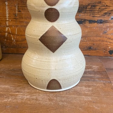 Vase - White and Brown Geometrics Pattern 