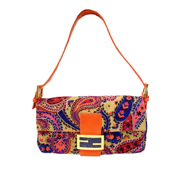 Fendi Coral Embroidered Baguette