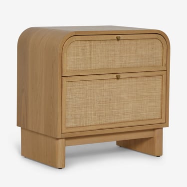 Pair (2) Lulu and Georgia Suzette Grand Grasscloth Paneled  Nightstands FFE258-411