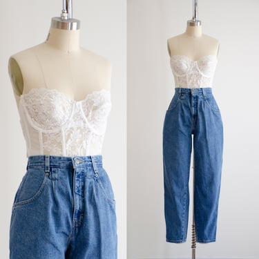 high waisted jeans 80s vintage Britannia pleated mom jeans denim trousers 