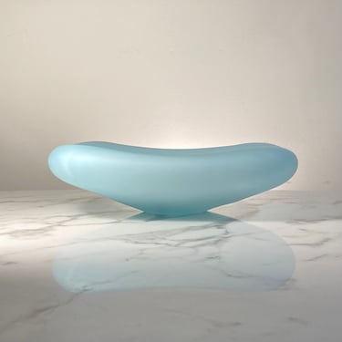 Double wall satin glass pillow shaped bowl 