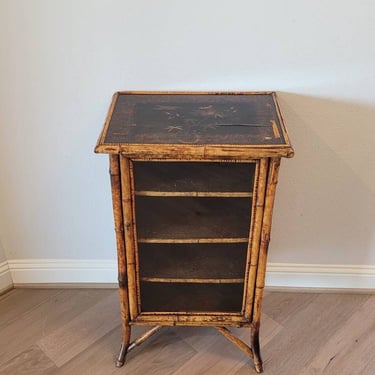 English Victorian Aesthetic Bamboo Side Cabinet, 19th Century 