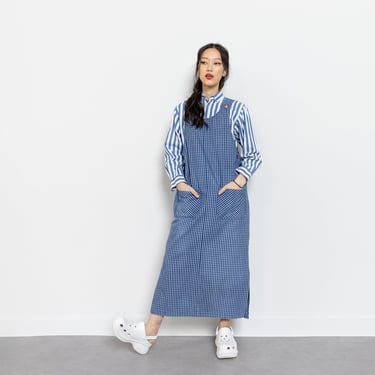 DENIM OVERALLS DRESS Plaid Maxi Vintage 90S Blue | Better Stay Together -  Toronto, ON, Canada | ATTIC
