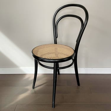 vintage black bent wood cane chair