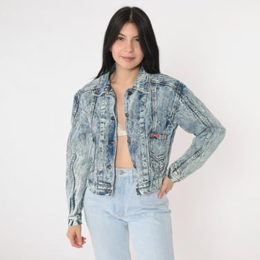 Vintage Guess Cropped Cut-Off Jean Jacket - Small | 90s Y2