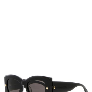 Alexander Mcqueen Woman Black Acetate Sunglasses