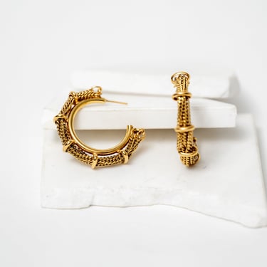 Bichat Créoles Brass Gold Plated Earrings