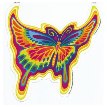 Vintage 90s Y2K Rainbow Butterfly Sticker 