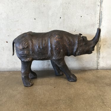 Vintage eather Rhinoceros- Attributed To Dimitri Omersa