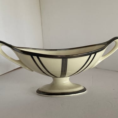 Art Deco Sugar Bowl with Sterling Silver Overlay by Lenox 