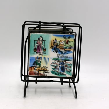 vintage Netherlands Souvenir Tiled Napkin Holder 