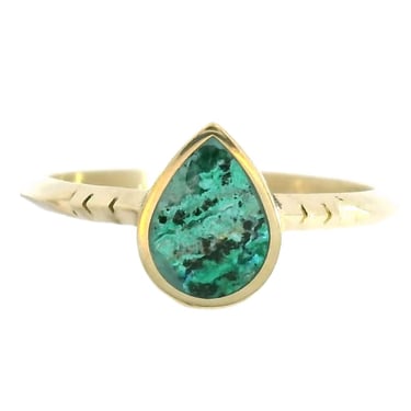 Chrysocolla Poire Inlay Ring