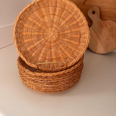 Vintage Retro Wicker Rattan Charger Plates | SOLD INDIVIDUALLY 