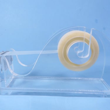 Vintage Clear Lucite Tape Dispenser - Lucite Dispenser 